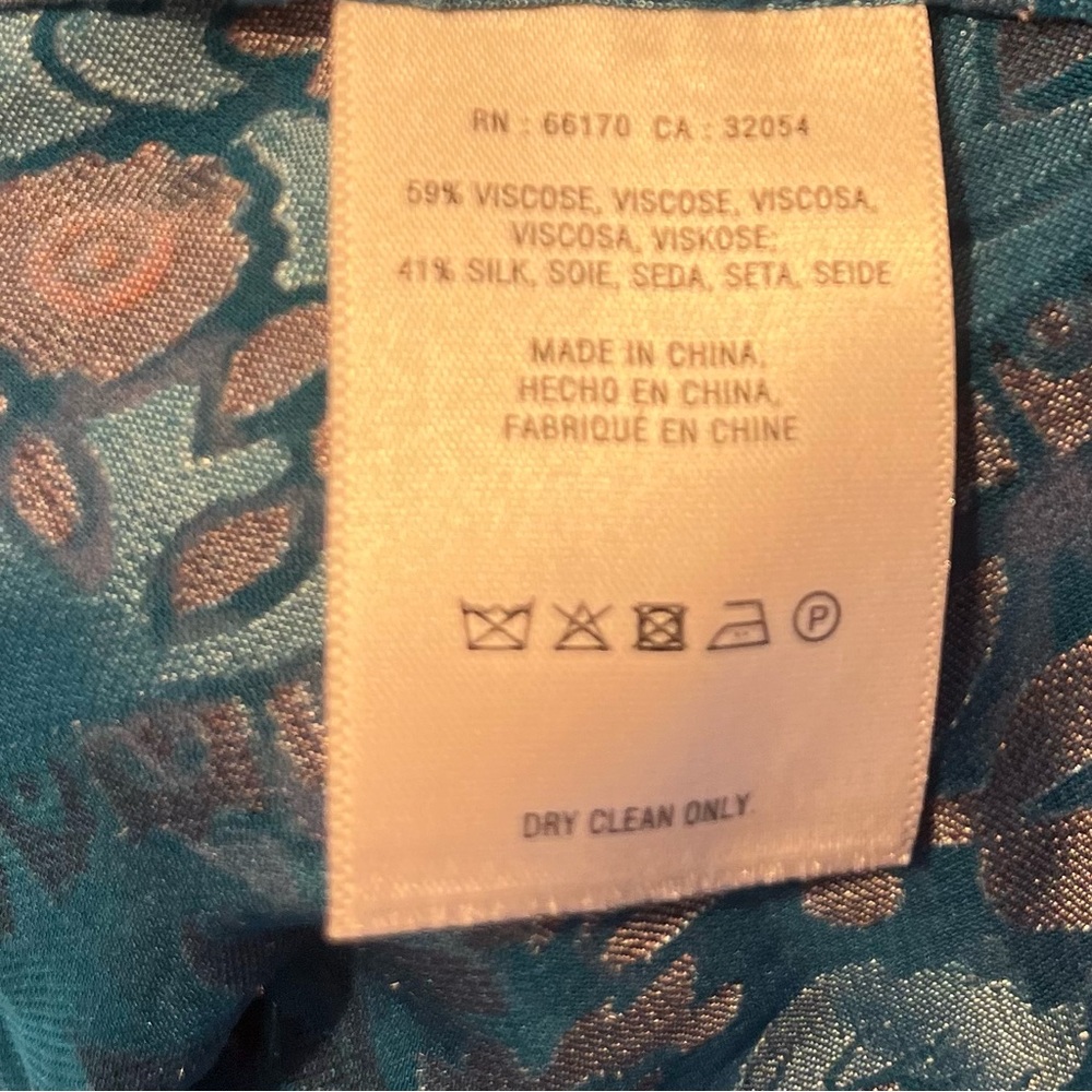 Floreat Anthropologie Valo Silk Blend Paisley Velvet Burn Out Boho Tunic Large - Picture 6 of 8